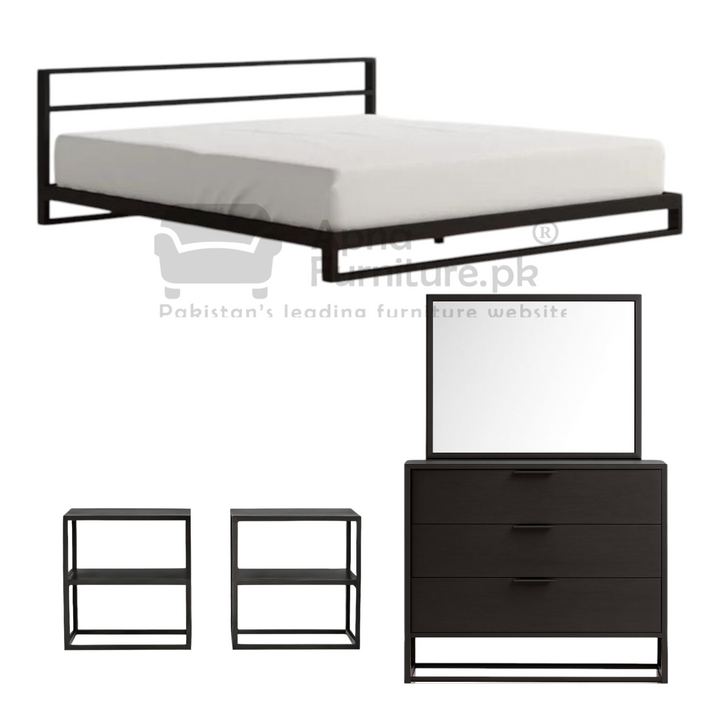 Buy Lancer 5 Piece Bed Set in Iron Frame at Best Price Online in Pakistan on Apnafurniture.pk (Pakistan)