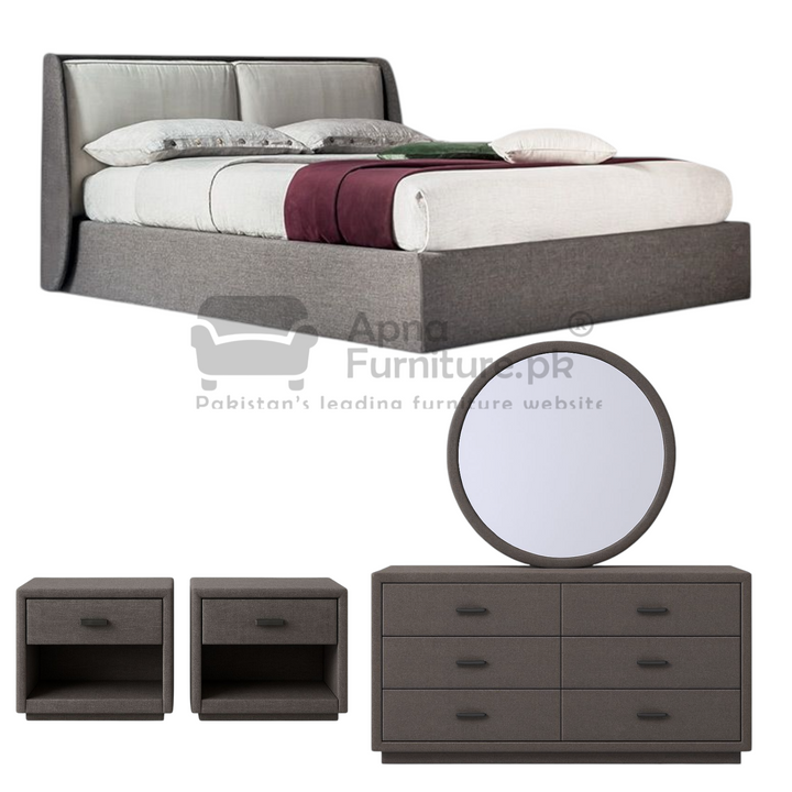 Buy Salma Double Bed Set 5 Piece at Best Price Online in Pakistan on Apnafurniture.pk (Pakistan)