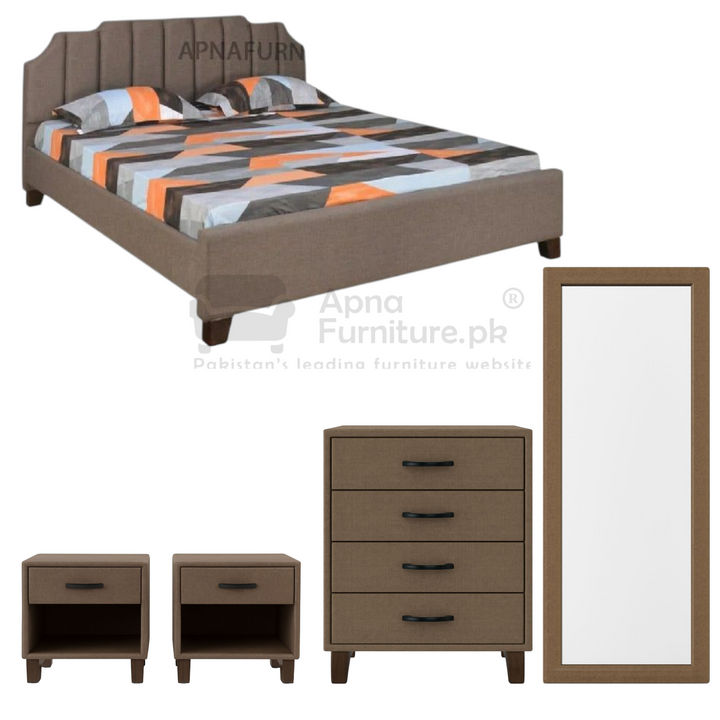 Buy Lale Double Bed Set 5 Piece at Best Price Online in Pakistan on Apnafurniture.pk (Pakistan)