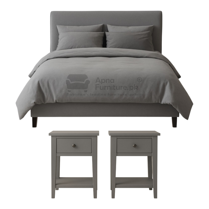 Buy Aline Double Bed Set 5 Piece at Best Price Online in Pakistan on Apnafurniture.pk (Pakistan)