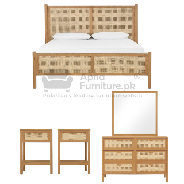 Buy Enver 5 Piece Rattan Bed Set at Best Price Online in Pakistan on Apnafurniture.pk (Pakistan)