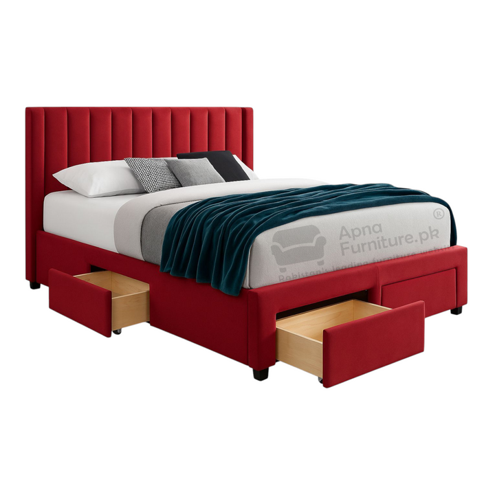 Buy Rima Double Bed Set 5 Piece at Best Price Online in Pakistan on Apnafurniture.pk (Pakistan)