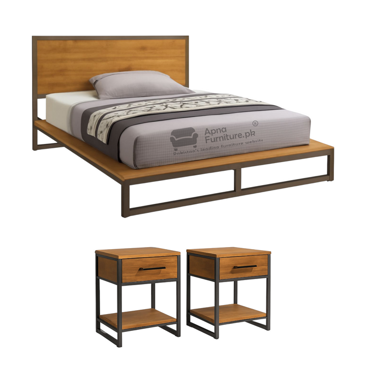 Buy Maya Iron Double Bed Set 5 Piece at Best Price Online in Pakistan on Apnafurniture.pk (Pakistan)
