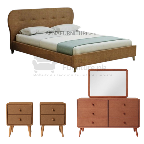 Buy Nida 5 Piece Bed Set at Best Price Online in Pakistan on Apnafurniture.pk (Pakistan)