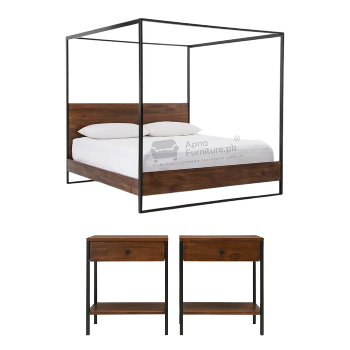 Buy Barbara Iron Canopy Bed Set 5 Piece at Best Price Online in Pakistan on Apnafurniture.pk (Pakistan)
