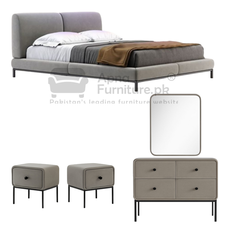 Buy Carla Double Bed Set (5 Piece) at Best Price Online in Pakistan on Apnafurniture.pk (Pakistan)