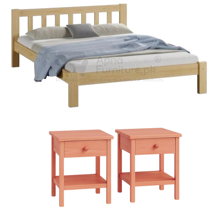 Buy Riham Double Bed Set 5 Piece at Best Price Online in Pakistan on Apnafurniture.pk (Pakistan)