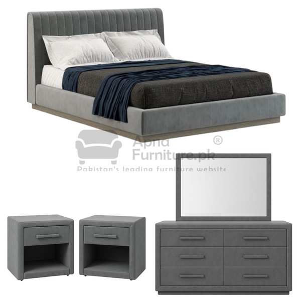 Buy Pomelo Double Bed Set (5 Piece) at Best Price Online in Pakistan on Apnafurniture.pk (Pakistan)