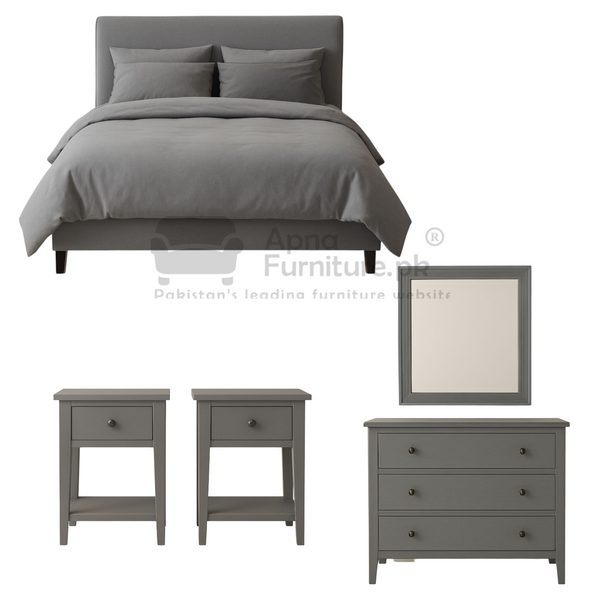 Buy Aline Double Bed Set 5 Piece at Best Price Online in Pakistan on Apnafurniture.pk (Pakistan)