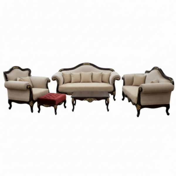 6 Seater Sofa Set with Center Table and Foot Stool