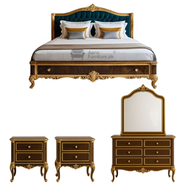 Buy Bistro Double Bed Set (5 Piece) at Best Price Online in Pakistan on Apnafurniture.pk (Pakistan)