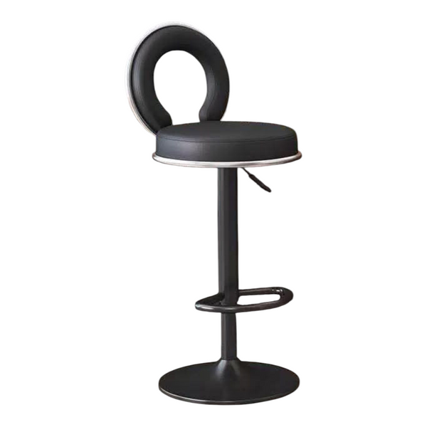 Black bar stool with a white base 