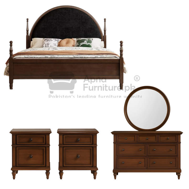 Buy Cherry Double Bed Set (5 Piece) at Best Price Online in Pakistan on Apnafurniture.pk (Pakistan)