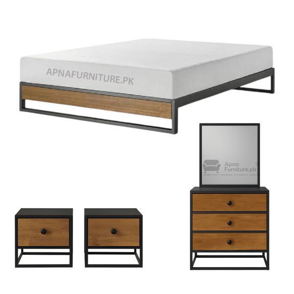 Buy Kiwi Iron Double Bed Set (5 Piece) at Best Price Online in Pakistan on Apnafurniture.pk (Pakistan)