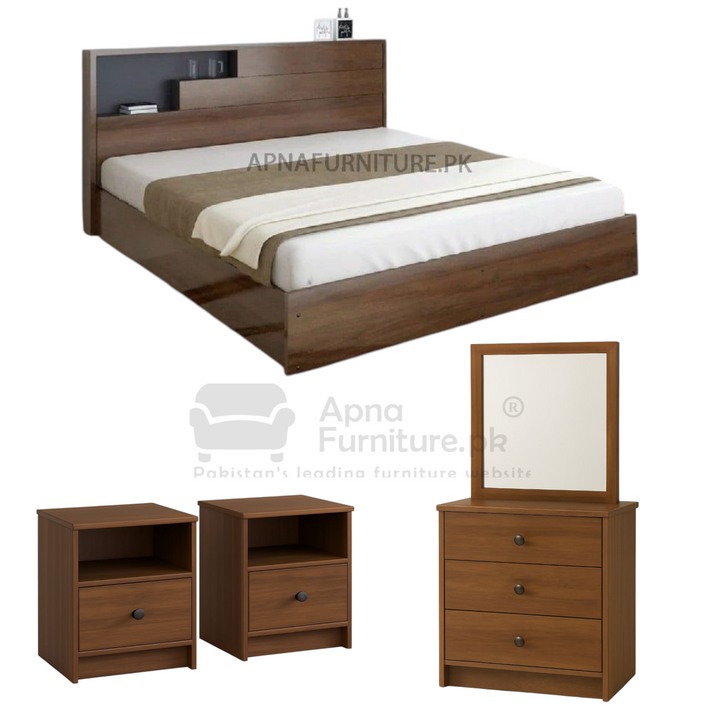 Buy Tunic Double Bed Set (5 Piece) at Best Price Online in Pakistan on Apnafurniture.pk (Pakistan)