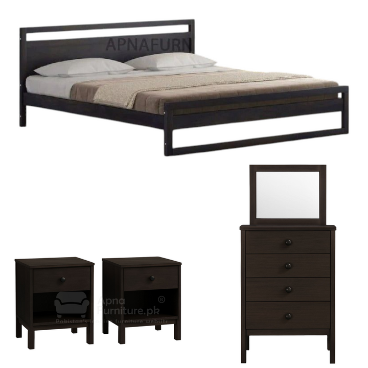 Buy Miraz Double Bed Set (5 Piece) at Best Price Online in Pakistan on Apnafurniture.pk (Pakistan)