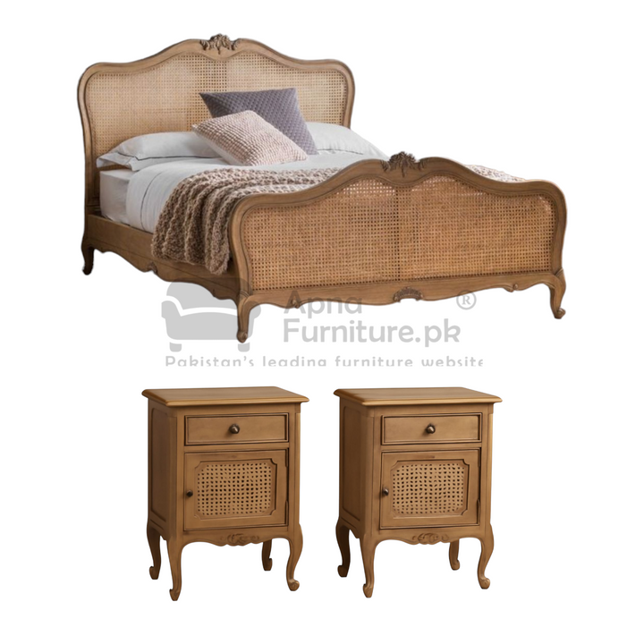 Buy Yusra Rattant Double Bed Set (5 Piece) at Best Price Online in Pakistan on Apnafurniture.pk (Pakistan)