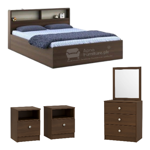 Buy Nina 5 Piece Double Bed Set at Best Price Online in Pakistan on Apnafurniture.pk (Pakistan)