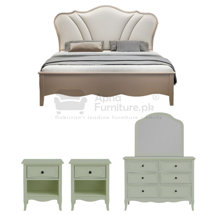 Buy Deni Double Bed Set (5 Piece) at Best Price Online in Pakistan on Apnafurniture.pk (Pakistan)