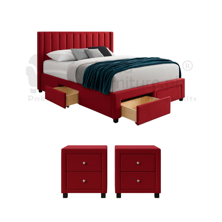 Buy Rima Double Bed Set 5 Piece at Best Price Online in Pakistan on Apnafurniture.pk (Pakistan)