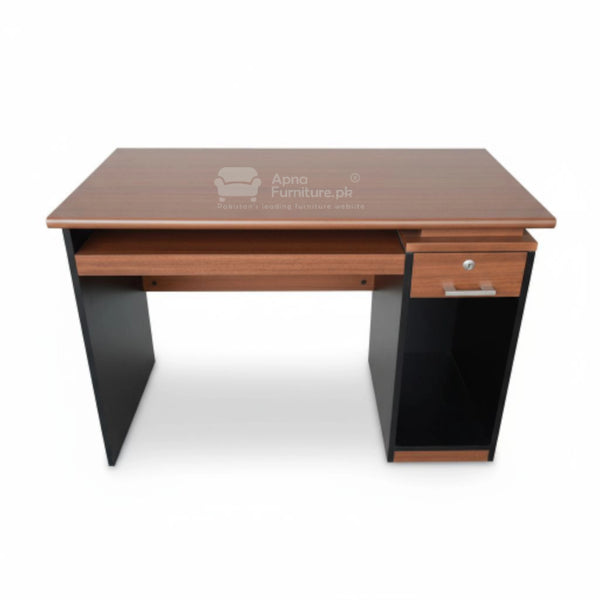 Wooden desk with black legs
