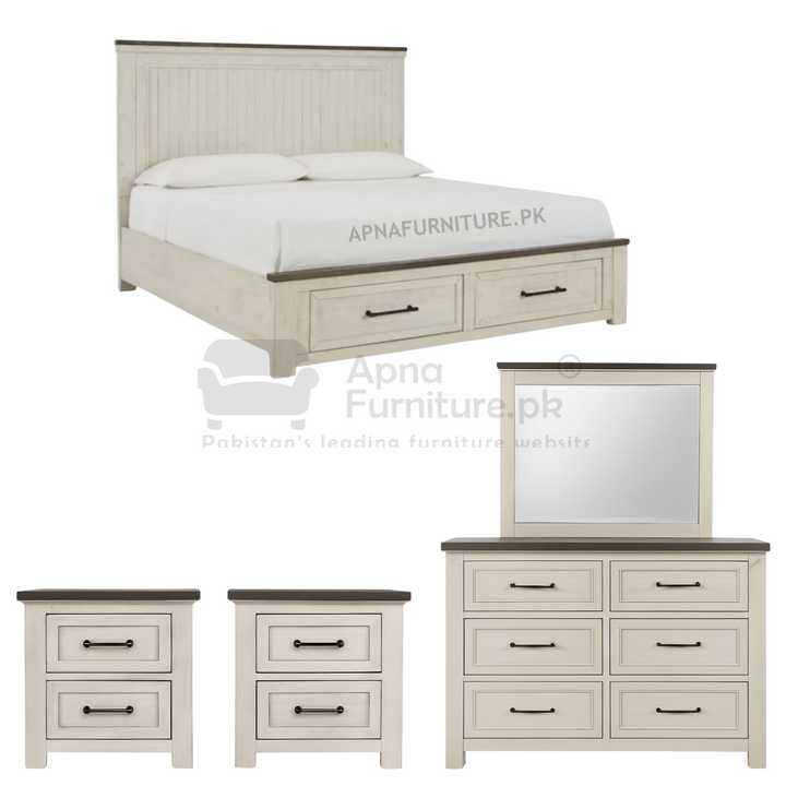 Buy Plum Double Bed Set (5 Piece) at Best Price Online in Pakistan on Apnafurniture.pk (Pakistan)