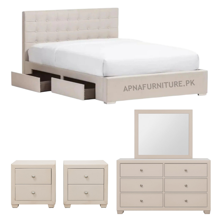 Buy Beril Double Bed Set (5 Piece) at Best Price Online in Pakistan on Apnafurniture.pk (Pakistan)