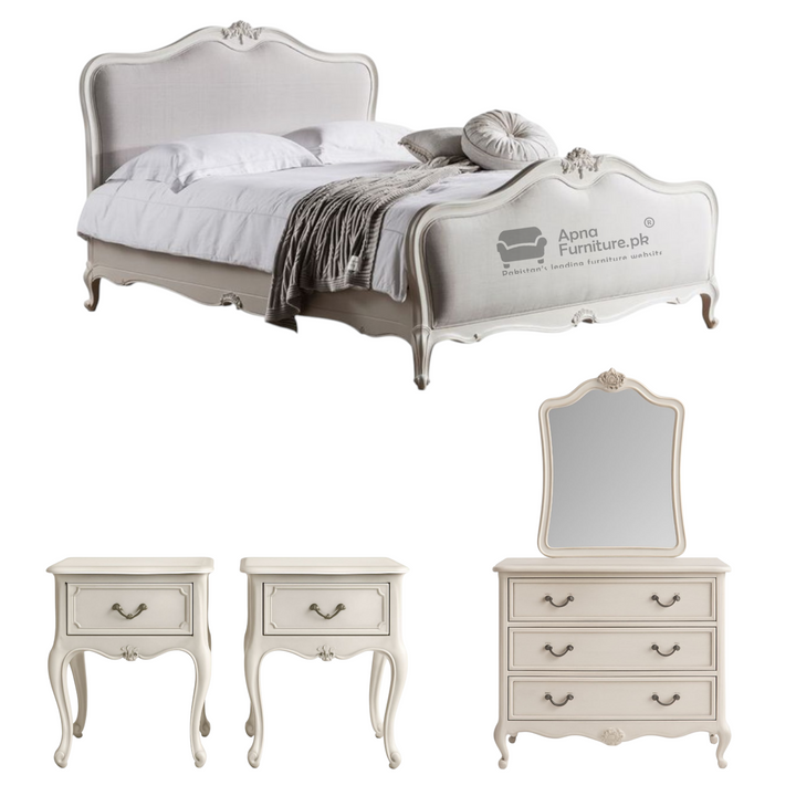 Buy Zahra Double Bed Set (5 Piece) at Best Price Online in Pakistan on Apnafurniture.pk (Pakistan)