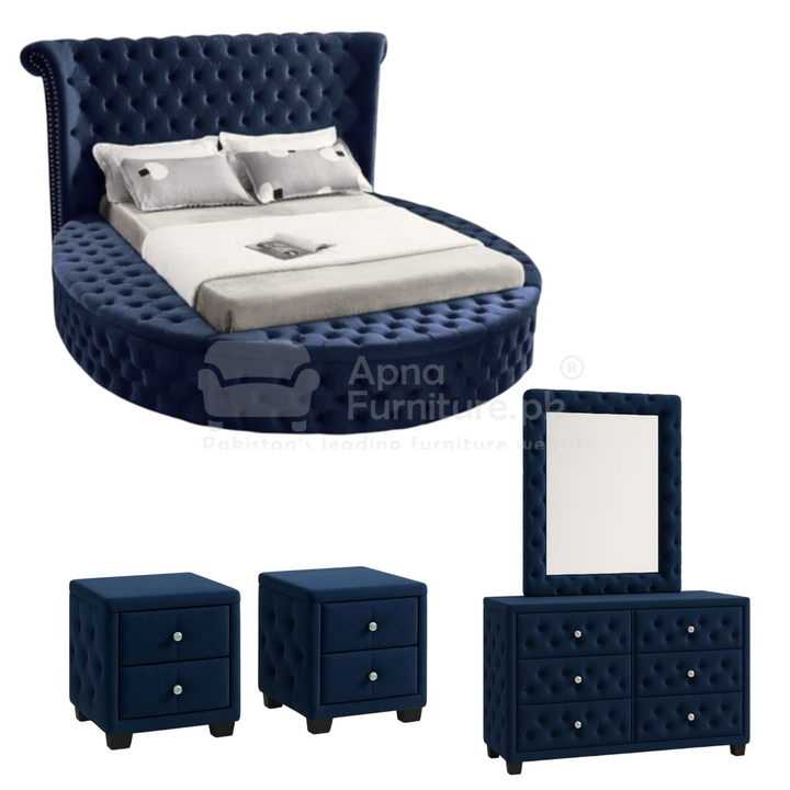 Buy Wisteria Round Bed Set (5 Piece) at Best Price Online in Pakistan on Apnafurniture.pk (Pakistan)