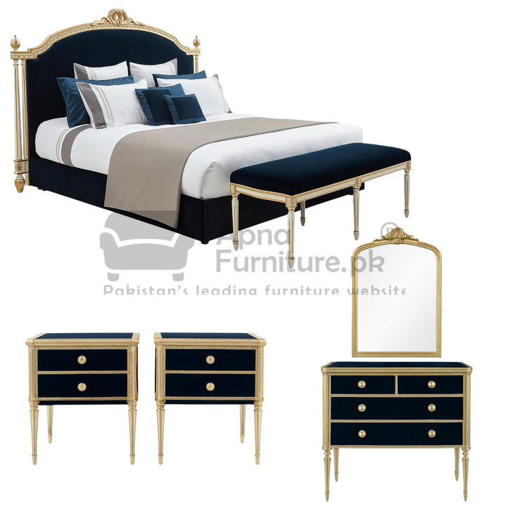 Buy Goldy Double Bed Set (6 Piece) at Best Price Online in Pakistan on Apnafurniture.pk (Pakistan)