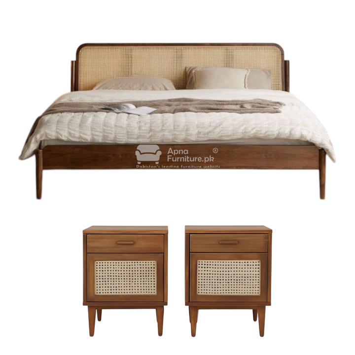 Buy Narmeen Rattan Double Bed Set (5 Piece) at Best Price Online in Pakistan on Apnafurniture.pk (Pakistan)