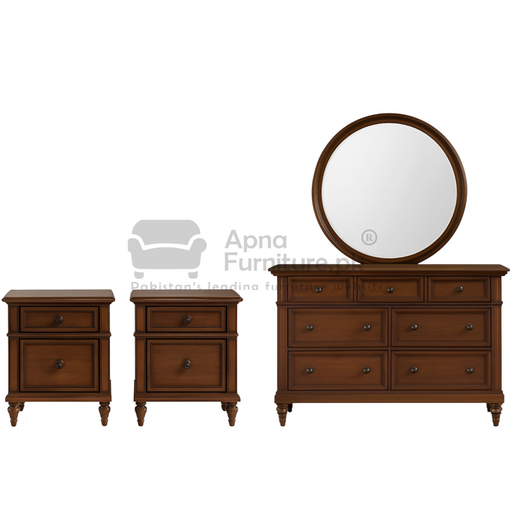 Buy Cherry Double Bed Set (5 Piece) at Best Price Online in Pakistan on Apnafurniture.pk (Pakistan)