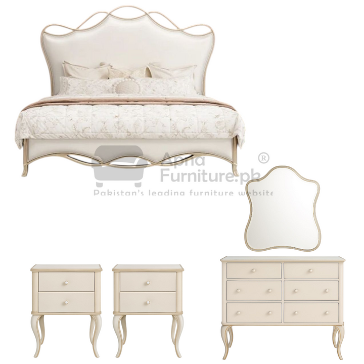 Buy Inaya Double Bed Set (5 Piece) at Best Price Online in Pakistan on Apnafurniture.pk (Pakistan)