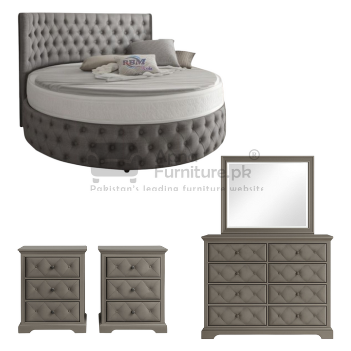 Buy Peony Round Bed Set (5 Piece) at Best Price Online in Pakistan on Apnafurniture.pk (Pakistan)