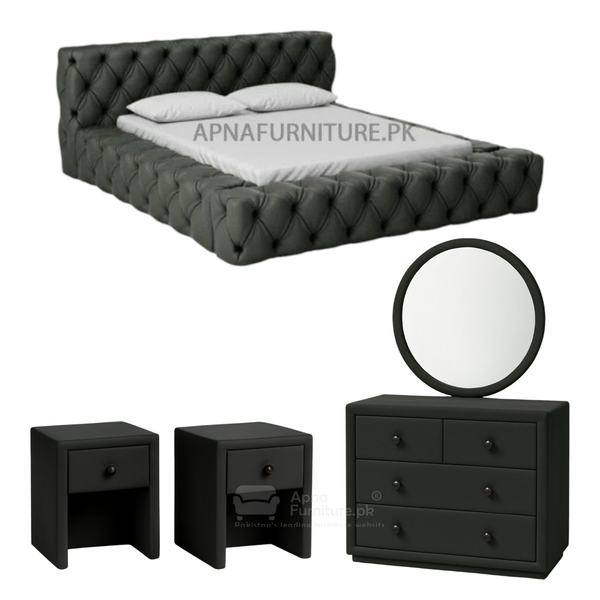 Buy Bina 5 Piece Double Bed Set at Best Price Online in Pakistan on Apnafurniture.pk (Pakistan)