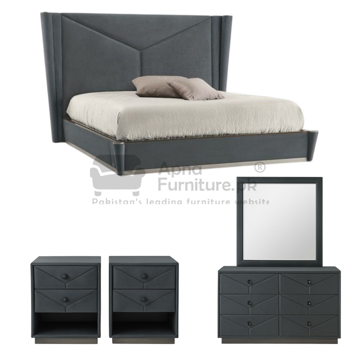 Buy Jumana Double Bed Set (5 Piece) at Best Price Online in Pakistan on Apnafurniture.pk (Pakistan)