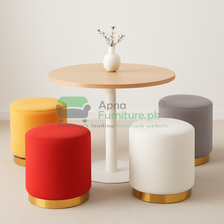 Buy Zayan Coffee Table with 4 Stools at Best Price Online in Pakistan on Apnafurniture.pk (Pakistan)