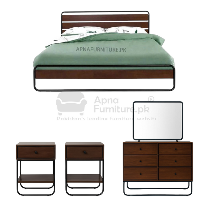 Buy Orhan Iron Bed Set (5 Piece) at Best Price Online in Pakistan on Apnafurniture.pk (Pakistan)