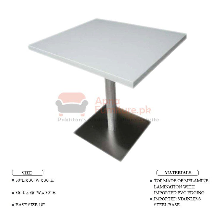 Buy Java Square Table (SS Base) at Best Price Online in Pakistan on Apnafurniture.pk