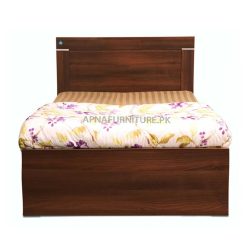 single bed with mattress in brown colour