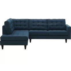 L shaped sofa in jute fabric