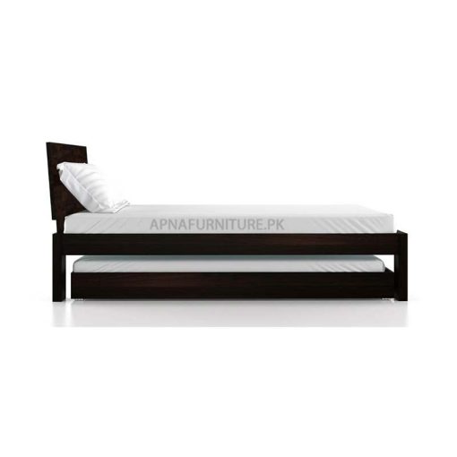side view of single trundle bed in wood - buy now online