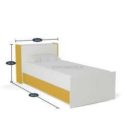 Single bed for sale online in Pakistan in laminated sheet or engineered wood