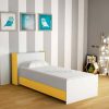 Single bed in yellow and white colour