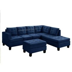 l shaped sofa in clue colour