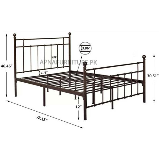 iron bed dimensions