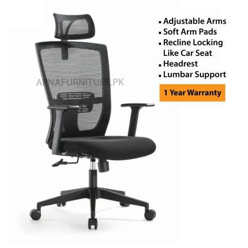 executive office chair for staff with adjustable height, arms and back - ergonomic chair