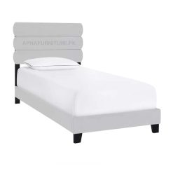 single bed with upholstered back