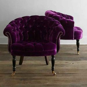 Curved Upholstered Purple