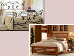 Wrought iron furniture or wooden furniture